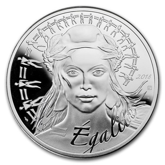 2018 France Silver €100 Marianne Proof (Face Value Coin) 2018 France Silver €100 Marianne Proof (Face Value Coin)